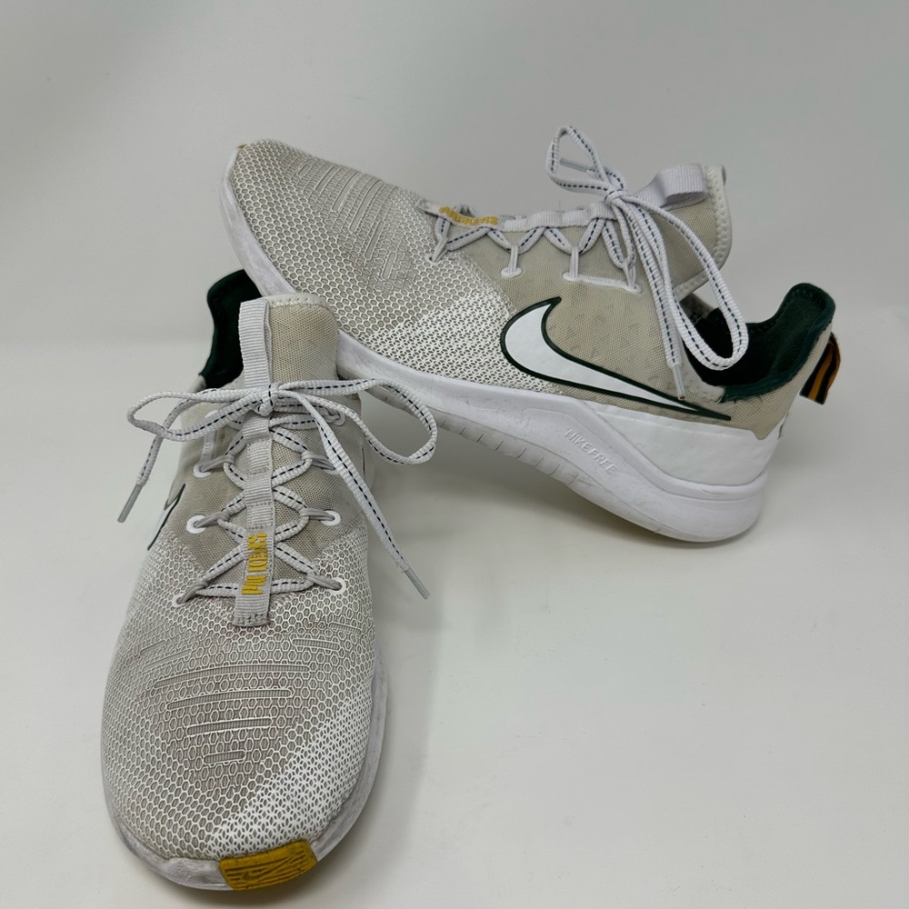 Nike Free Trainer Green Bay Packer Shoes Sneaker NFL‎ White Green Tr8 Size 10.5